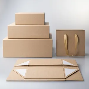 定制标志先进技术翻盖磁铁折叠纸扁平包装包装盒带丝带封口的豪华磁性礼品盒