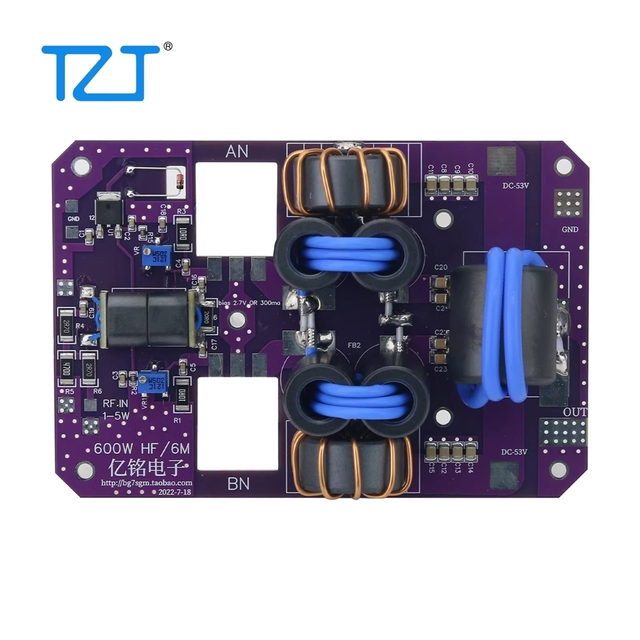 GGDX TZT 600W 1.8-54MHz HF Power Amplifier RF Board SSB Amp for Shortwave Radio DIY