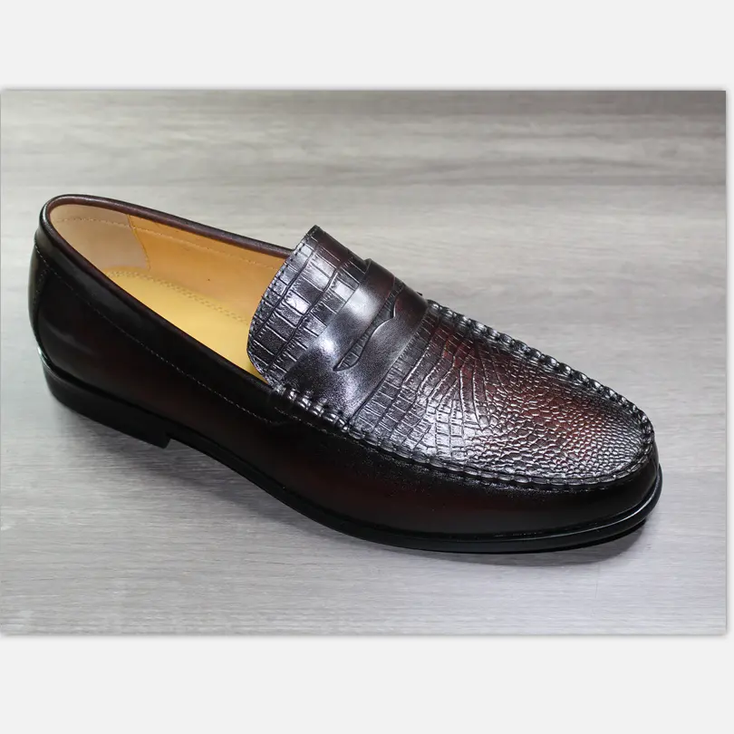 hand made dress shoes men genuine leather shoes leather men with buckle round toe men's leather shoes