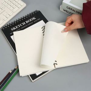 Cuaderno de Dibujo Espiral A4 para Estudiantes de Arte, Papel Grueso, Libre de Ácido, Pulpa de Madera Natural Blanca, Superficie Versátil para Acuarela, Venta al Por Mayor - Product Image 4