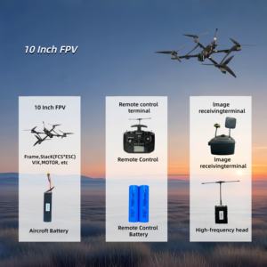 Новинка, 10 дюймов, дальний радиус действия 20 км, 30 мин, дроны FPV, камера 720p, GPS, 5,8 Г, 3 Вт, 1500TVL, VTX RTF ESC, высокоскоростной гоночный мини-БПЛА - Product Image 1