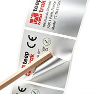 Étiquettes autocollantes personnalisées certifiées CE RoHS, imperméables, brillantes, argentées, en rouleau, pour le marquage des appareils électroniques