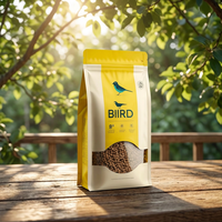 Sachet d'emballage alimentaire personnalisé pour animaux de compagnie, pochette à huit soudures avec fenêtre incurvée pour aliments pour oiseaux (grains mélangés pour perroquets) - Vente en gros