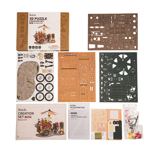 Robotime Rolife Bois Artisanat Décor À La Maison <span class=keywords><strong>DIY</strong></span> Cadeau Jouets À La Main Modèle Kit TGS03 Fleur Chariot 3D Puzzles En Bois - Product Image 5