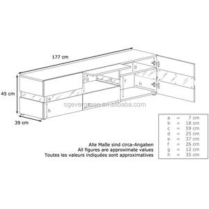 <span class=keywords><strong>Meuble</strong></span> <span class=keywords><strong>TV</strong></span> moderne en bois avec finition brillante UV LED, style contemporain, avec vitrine <span class=keywords><strong>et</strong></span> tiroirs de rangement - Product Image 6