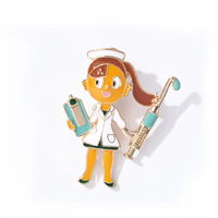 Épingles en métal émaillé plaqué or personnalisées DIY pour médecins et hôpitaux