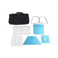 Barbecue portable d'extérieur Bmaster Sports Silver, pliable, en acier inoxydable, pour le camping, la randonnée, les voyages, les pique-niques, au charbon de bois