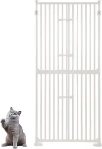 Puerta montada a presión interior de 74 pulgadas de alto Puerta extra alta para mascotas con cerraduras de puertas