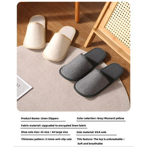 Оптовые одноразовые тапочки для отелей класса люкс из хлопка/конопли/вельвета/жемчугового волокна/нетканого материала с индивидуальным логотипом, высокое качество - Product Image 6