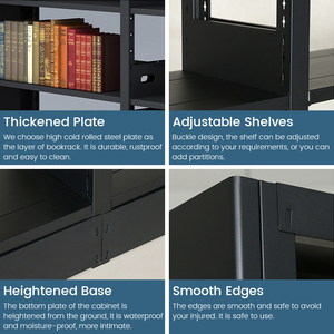 Đại học thư viện đồ nội thất kim loại thép 5 hàng dọc 5 cấp độ lớp sinh viên cuốn sách kệ giá đôi bên thư viện đồ nội thất - Product Image 5