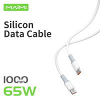 Câble de charge rapide Maimi 3A en silicone 1m 65w USB-C pour téléphone mobile Android, câble de données Type C vers Type C