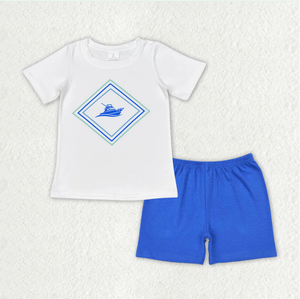 Sibling Baby Boys Short Sleeve Shirts Top Shorts Sea World Pajamas <b>Clothes</b> Sets - Product Image 2
