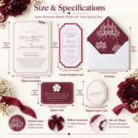 Suite d'invitations de mariage haut de gamme avec enveloppes, qualité supérieure pour les entreprises d'événements internationaux et les acheteurs B2B