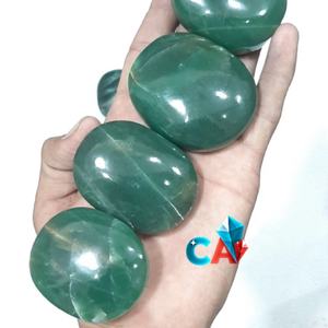 Pierre de palme en jade vert de haute qualité Feng Shui sculpté et poli artisanat en cristal d'Inde pour la décoration à bas prix - Product Image 1