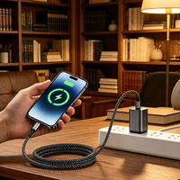 Cable de Carga Rápida Magnético Tipo-C a Tipo-C, 100W PD 3.1, Carcasa de Aleación de Aluminio con Trenzado de Nailon, Longitud de 1m/2m, para Uso con IOS y Cámaras