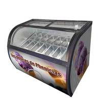 Congélateur horizontal commercial à température unique pour crème glacée, vitrine réfrigérée mini, présentoir réfrigéré