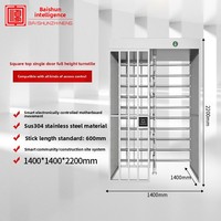 Tourniquet pleine hauteur PASVISION anti-pincement en acier inoxydable avec contrôle automatique par capteur, garantie 3 ans, équipement de sécurité