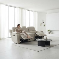 Ensemble de canapés inclinables modernes 3+2+1 en cuir véritable, réglables électriquement avec port USB pour la maison et le bureau
