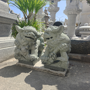 Statua di Cane Fu in Pietra Cinese di Alta Qualità, Sculture di Leoni Foo Dog in Vendita, <span class=keywords><strong>Altezza</strong></span> 37cm - Product Image 6