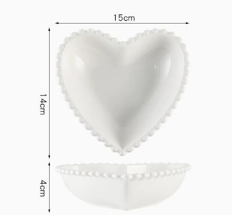 White 6inch heart bowl