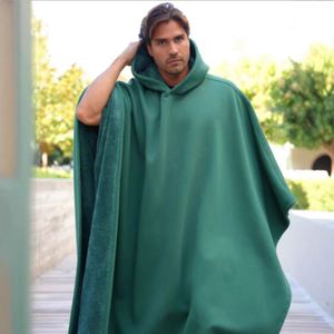 Oversize Solid Color Autumn Winter <b>Punk</b> Loose Hooded Wearable Blanket 100% Polyester Fluffy Sleeveless Cape <b>Jacket</b> for Men Women - Product Image 3