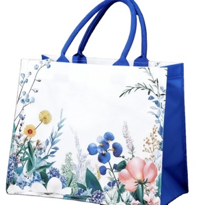Custom Logo <b>Canvas</b> Beach Tote <b>Bag</b> with Embroidery Zipper Closure Eco-Friendly Medium to <b>Large</b> Capacity for Shopping - Product Image 1