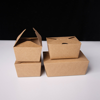 Wegwerp afhaalkartonnen doos, opvouwbare lunchbox met sluitlip, OEM aangepaste logo, groothandel, ecologische verpakking