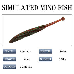 Ytqhxy Spiral Soft Bait 6cm 5.7g Bottom Baits For Bass <b>Lure</b> <b>Fishing</b> 7pcs Pack - Product Image 5