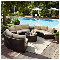 Gartenmöbel Hotel Outdoor Freizeit Villa Kreisförmige Bogenform Sofa Kombination Aluminium Wasserdichter Stoff Einzels ofa Stuhl