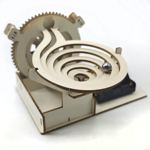 Kit de modelo de pista de bolas con engranajes de madera, experimento de ciencia y física, juguete educativo para niños de 7 a 9 años, ensamblaje manual - Product Image 2