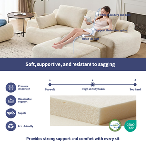 Moq100 Nhà Máy Tùy Chỉnh Modular L-Hình Dạng Bọt Sofa Modular Cắt Bọt Sofa Đặt Đồ Nội Thất Gói Chân Không Nén Bọt Biển Sofa - Product Image 4