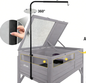Habitat pour tortues en bois <span class=keywords><strong>de</strong></span> sapin peint gris ardoise, écologique et luxueux, mi-terrestre mi-aquatique, pour l'intérieur et l'extérieur, petit enclos - Product Image 3