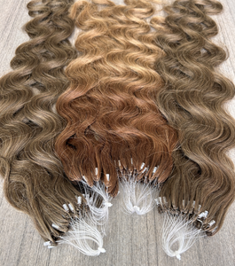 Салонное качество, двухсторонние натуральные волосы, Омбре, коричневого цвета, волосы 6d H6, волосы с перьями, 100% натуральные человеческие волосы - Product Image 1