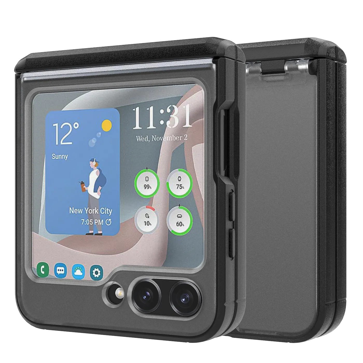 Nuova custodia per telefono di Design per Samsung Galaxy Z Flip 5 PC e custodia protettiva ibrida in TPU con cerniera