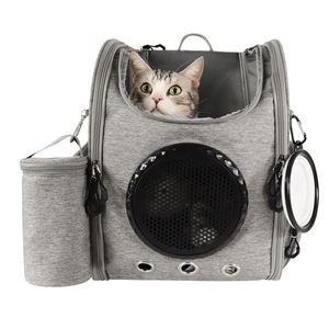 Fashionable Classic Striped Pet <b>Backpack</b> Zipper Closure Multi-Structure Padded Polyester Mesh Material Convenient <b>Small</b> Dogs - Product Image 5