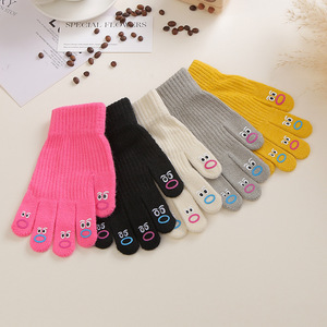 Funny Big Mouth <b>Gloves</b> Knitted Warm <b>Touchscreen</b> Winter <b>Gloves</b> For Women Students Exercise Cycling Home Commuting - Product Image 2