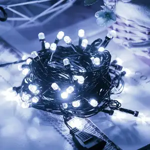 Рождественская гирлянда с 50 светодиодами, Рождественская елка, работающая от батареек для использования в помещении и на улице