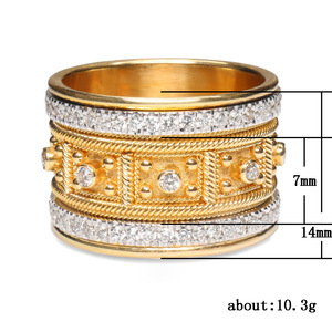 Anello in Stile Etnico Tono Oro, Gioiello Unisex in Lega con Cristalli, Design Minimalista per Uso Quotidiano - Product Image 4
