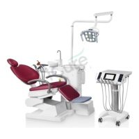 Unité dentaire électrique intégrale pliable K08 avec lampe buccale LED, fauteuil à faible profondeur et repose-pieds mobile pour clinique