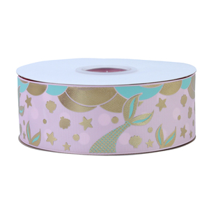 Nastro in Grosgrain Stampato a Tema Sirena, con Logo e Disegni a <span class=keywords><strong>Ragnatela</strong></span> per Artigianato e Decorazioni, Fiocchi Fai-da-Te e Confezioni Regalo - Product Image 1