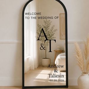 Vinilo Decorativo para Espejos con Letras Personalizadas, Adhesivo de Bienvenida para Ceremonias de Boda y Recepciones - Product Image 1