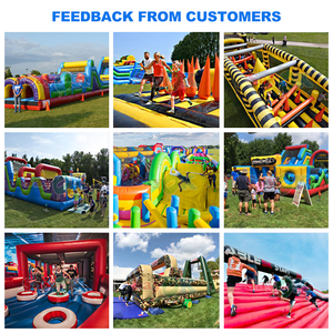 Sayok, carrera de obstáculos inflable colorida para interiores y exteriores, juego deportivo inflable, castillo inflable con tobogán - Product Image 3