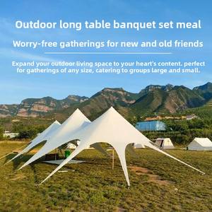 Tente de <span class=keywords><strong>camping</strong></span> extérieure résistante aux UV, auvent solaire à trois poteaux, auvent étoilé imperméable, grand espace pour 30-40 personnes pour les activités événementielles - Product Image 2