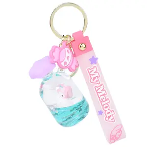 Mode Sanrioed porte-clés dessin animé cannelle Kuromi flottant bouteille porte-clés mélodie sac accessoire pendentif porte-clés poupées jouet