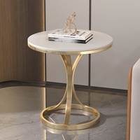Table basse moderne de luxe avec plateau en ardoise et structure en fer, petite table d'appoint pour salon, table de balcon simple et mobile, durable