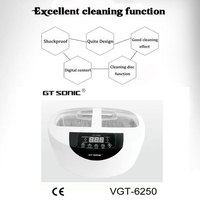 Nettoyeur à ultrasons électrique portable GT SONIC 40KHz, acier inoxydable SUS304, boîtier ABS, 2,5L, minuterie numérique, usage domestique, dentaire, 60