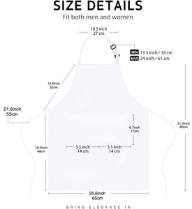 Bán buôn biểu tượng tùy chỉnh trống đồng bằng polyester Nấu Ăn Tạp dề không thấm nước nhà hàng bồi bàn đầu bếp nhà bếp oilproof Tạp dề với túi - Product Image 3