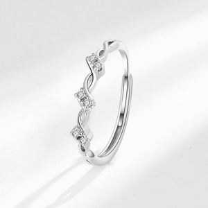 Anillos De Pareja Platinum Plated <b>Ring</b> Open Adjustable Geometric Interweave Cross Limitless <b>Couple</b> Wedding Engagement <b>Ring</b> - Product Image 6