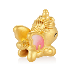 Pulsera de oro macizo de 24 quilates con cuentas de unicornio, accesorios de joyería con cuentas, embalaje personalizable con cuentas - Product Image 2