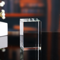 Vente en gros de blocs de cristal K9 vierges, compatibles avec les machines XTool UV, gravure au laser, cube en verre 3D avec boîte cadeau noire